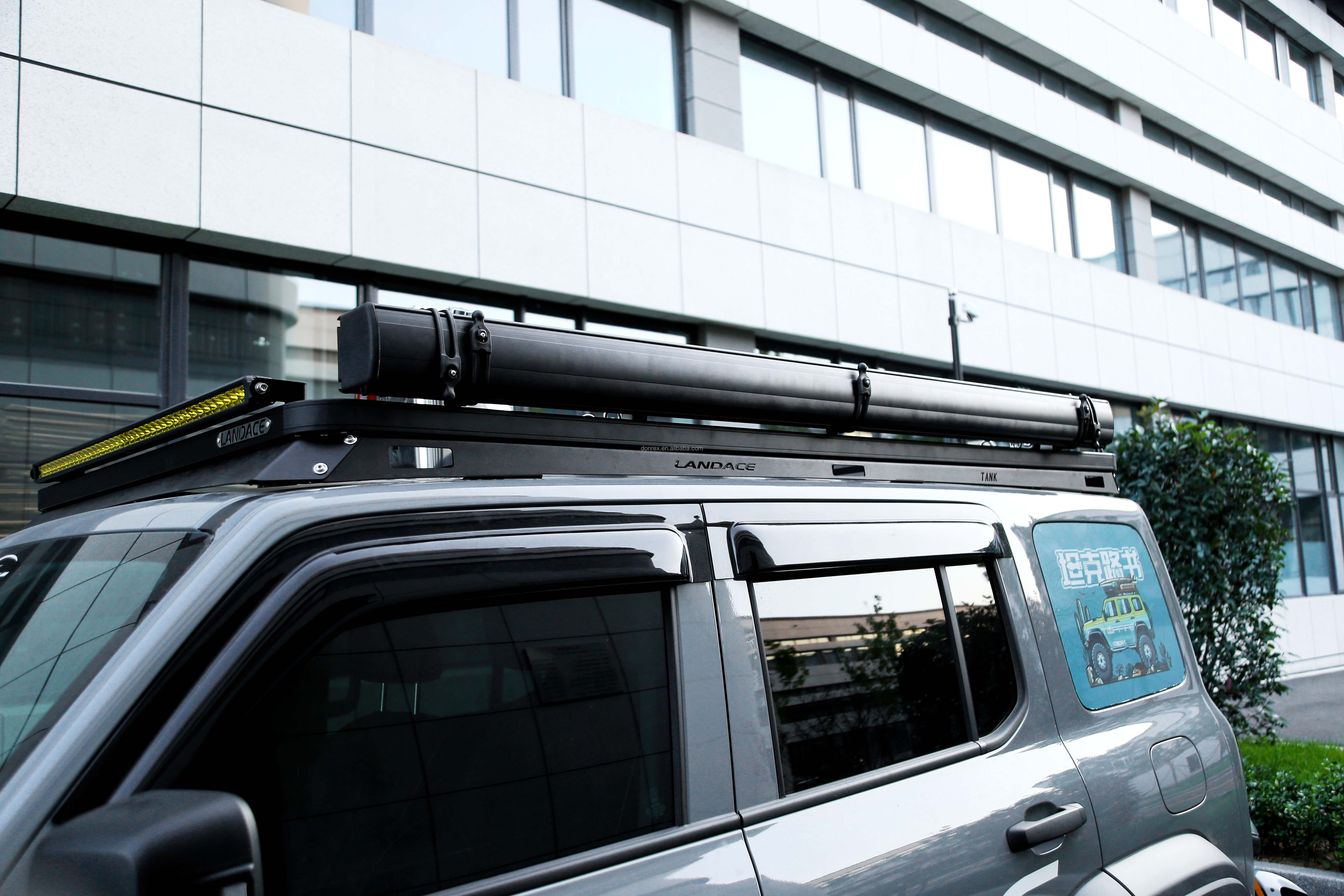 SS304 Backbone Mounting 4X4 Tank 300 Accessories Aluminum Alloy Low Profile Roof Rail Basket Cargo Car Roof Racks for GWM