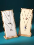 Wood Color Jewelry Stand Display 90*90*210mm Necklace Tray Display