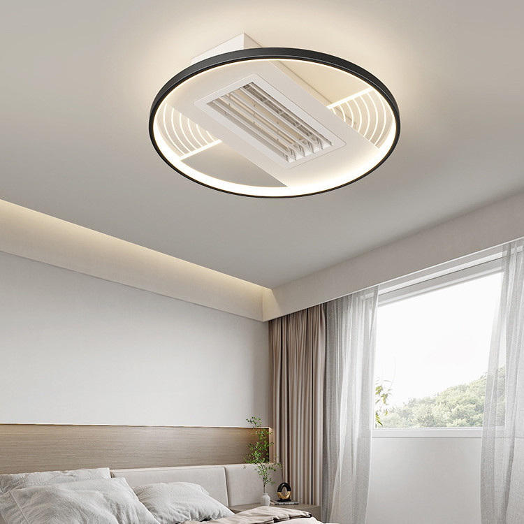 Minimalist Bladeless Ceiling Fan With Light , Multi Shape Electric Ceiling Fan With Remote