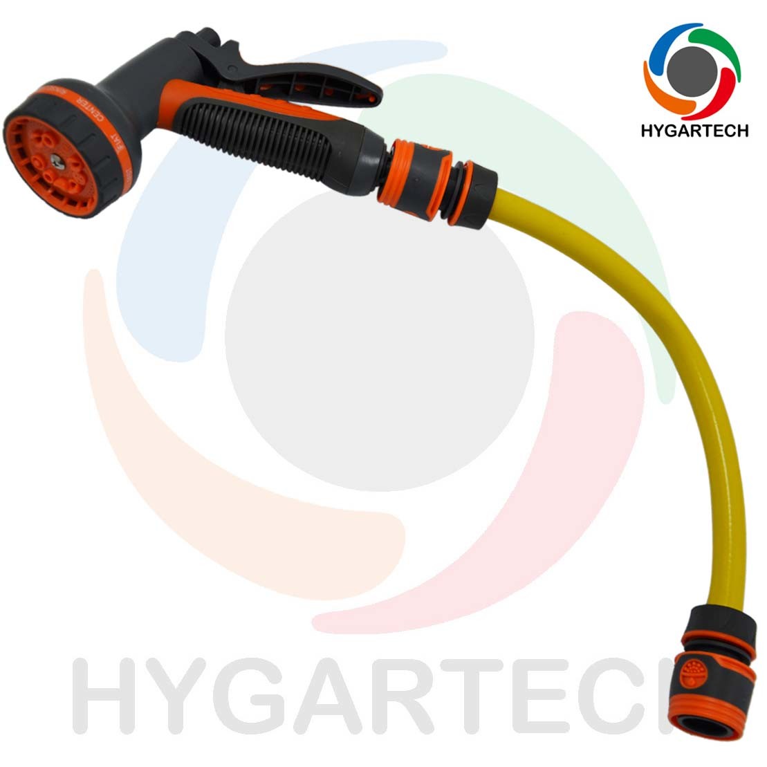 Garden Plastic 8 Function Spray Hose Nozzle With Click Quick Connect For Gardening And Horticulture Irrigation