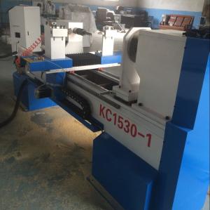 CNC controlled wood turning lathe designed for turning spindles, posts, columns and even baseball bats