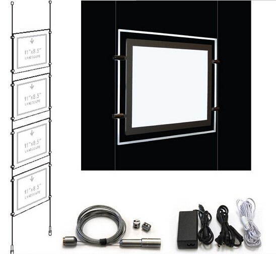 Magnetic hanging Double Sided crystal led light box, led acrylic panel