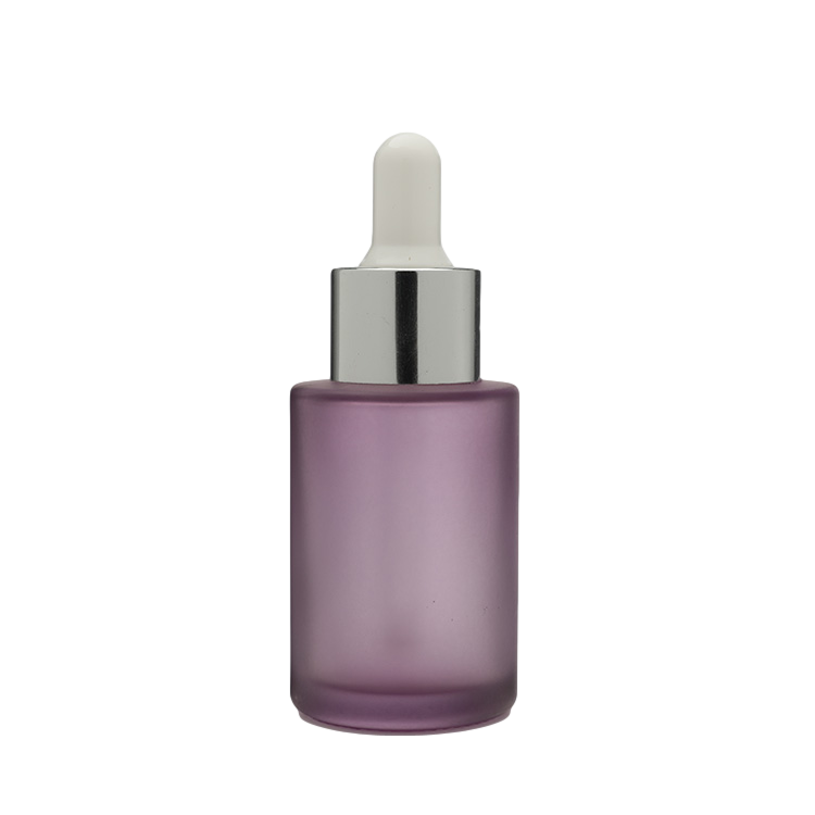 Frosted Flat Shoulder Hair Oil Glass Serum Dropper Bottle 30ml Square Painting