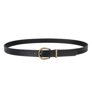 Quality Adjustable Length 2.3cm Women's Fashion Leather Belts Metal Loop Old Gold Plating wholesale