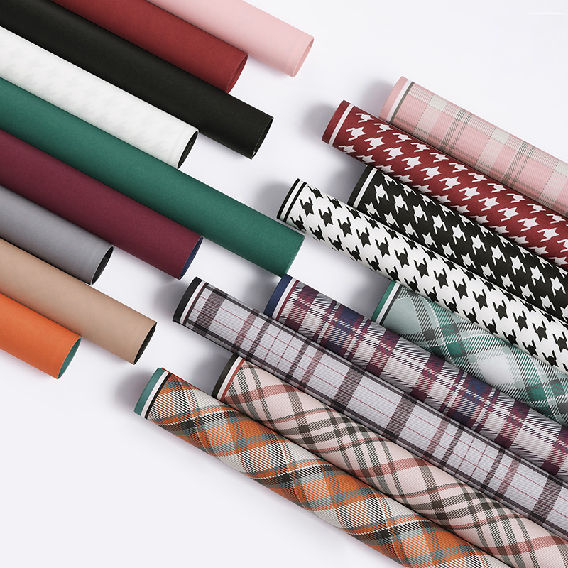 British Style Waterproof Plastic 10m Roll Wrapping Paper 2 Sided Wrapping Paper