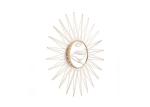 Hanging Sunburst Vintage Bird Metal Wall Art Mirror