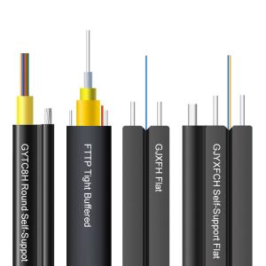 Quality Self-supporting Outdoor Steel Messenger Wire FRP FTTH Drop Fibra Optica 1 2 4 core fiber optic cable wholesale