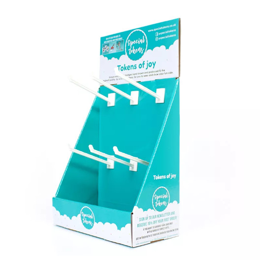 Peg Hooks Cardboard Countertop Displays Hanging PDQ Box For Pendants