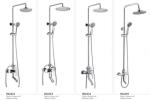 Brass Bathroom Ceiling Rain Shower Faucet Set With Single Handle