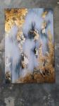 Customized Size Accepted Gold Abstract Foil Hand Painted Abstract Oil Painting