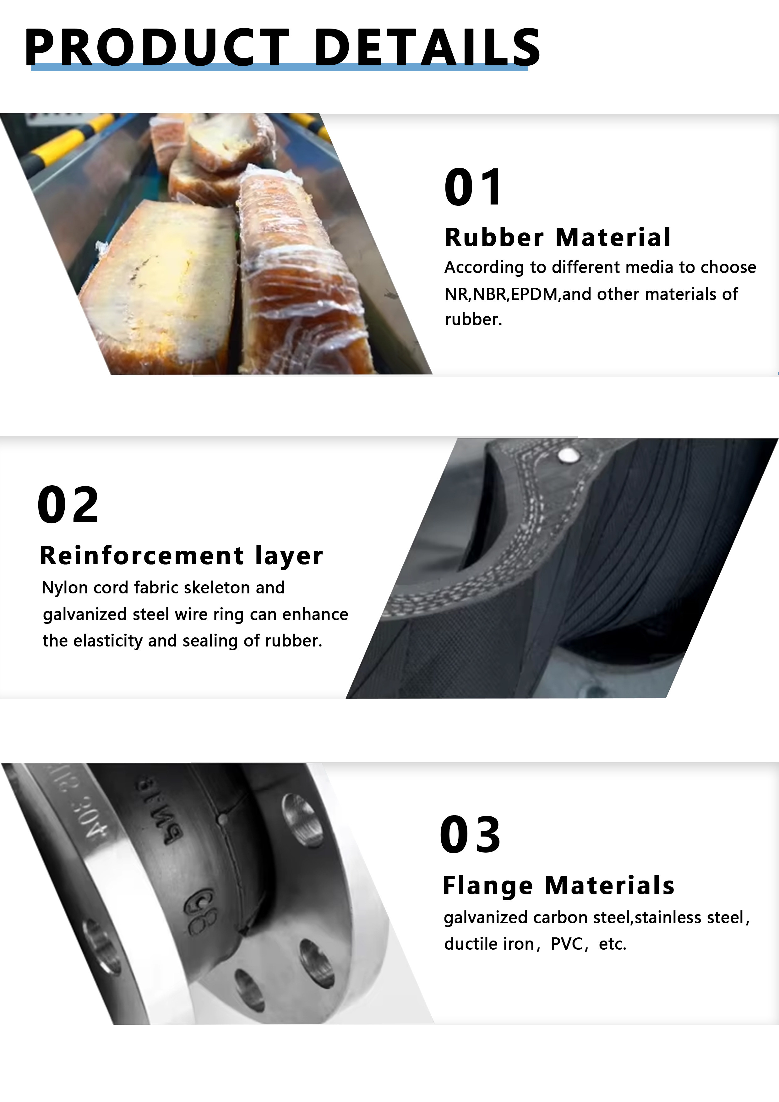 Neoprene Galvanized Single Ball Limit Flange EPDM Stainless Steel Telescopic Flexible Rubber Joint