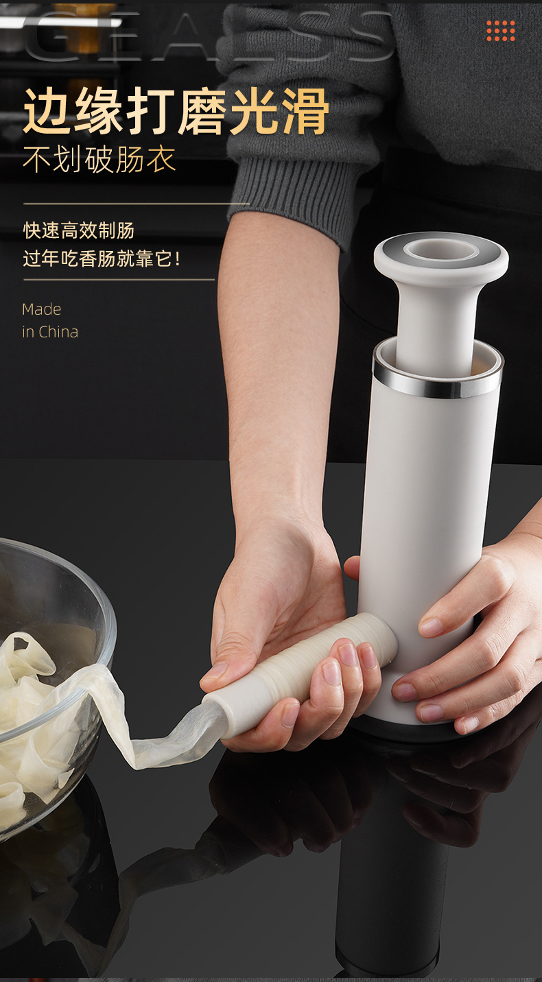 TV Shopping Customized Logo Accepted Sausage Enema Manual Meatballs Shrimp Slip Maker