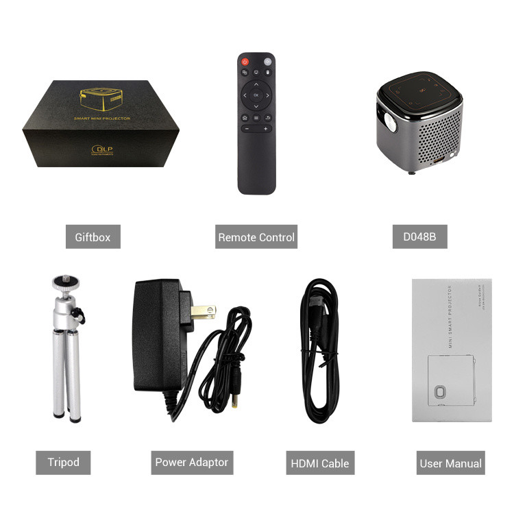 Outdoor Camping Cinema DLP Smart Projector Video Android Cube Portable Wireless