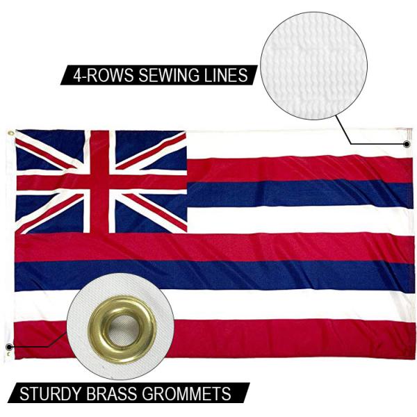 State of Hawaii Flag 3x5 ft Outdoor Dupont Heavy duty Nylon US Flags Brass