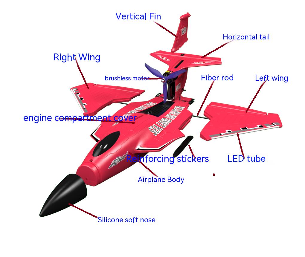 Electric Power Raptor H650 Long Range 2.4g Proportional Sea Land Air Led Aerobatics Stunt RC Glider with 6 Channels Control