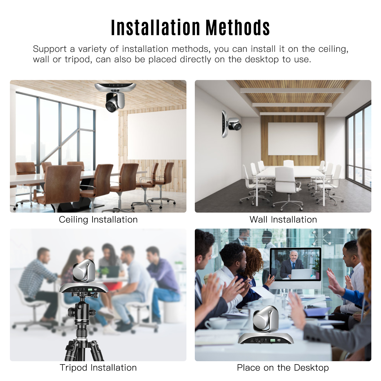 Windows All-in-one Video Conference Endpoint with 1080p PTZ Camera and 10X Optical Zoom WIN10 / WIN7 / Linux