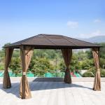 Aluminum Frame Galvanized Steel Hardtop Gazebo Double Roof Outdoor Hardtop