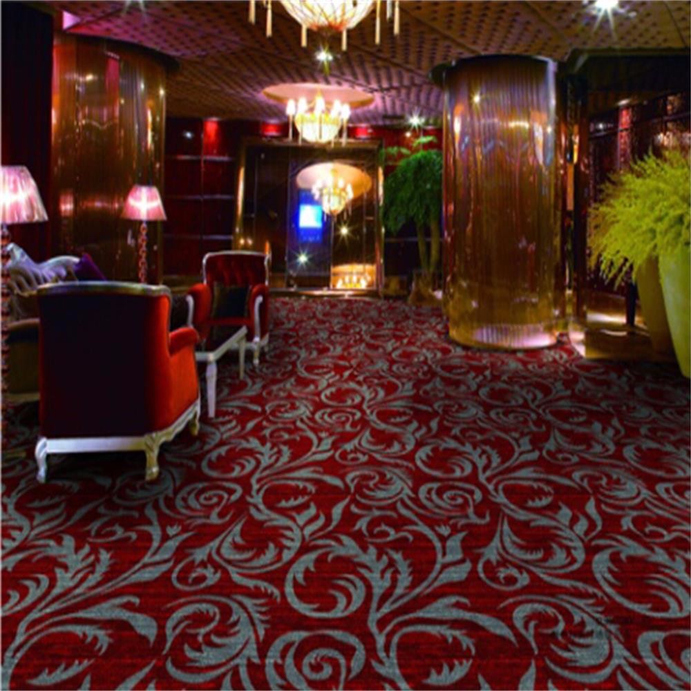 Red Axminster commercial boardroom carpet