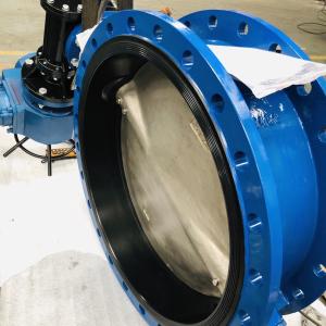 Quality DN1650 Flanged wormgear butterfly valve 455mm Face to Face wholesale