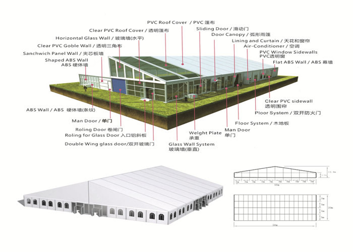 Exhibition Use Aluminium Frame Tent Metal Frame Camping Tents For Wedding Party
