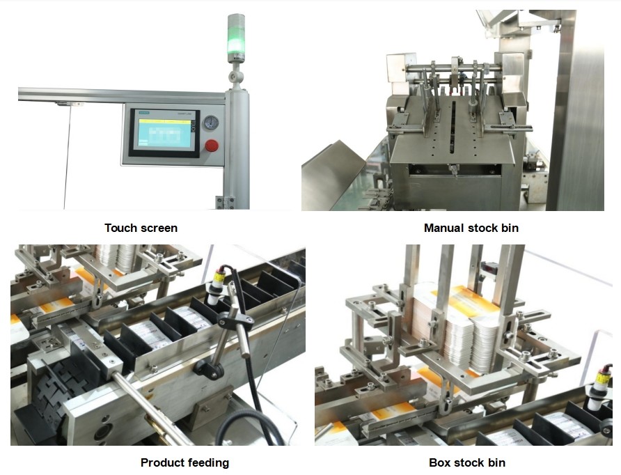 Fully Automatic Vertical Small Bottle Tube Cartoner Packaging Blister Plate Board Sachet Cartoning Box Packing Machine