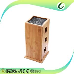 Quality 2 tiers slot bamboo universal knife block wholesale
