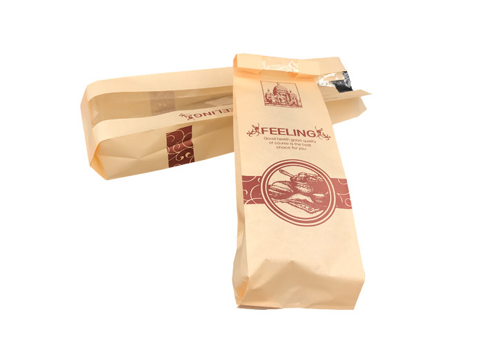 Recyclable Kraft French Bread Baguette Bags Environmental Protection