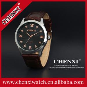 Quality Hot Top Brand OEM Custom Logo Cow Leather Watches Cheap Stainless Steel Case Back Leather Watches Man wholesale