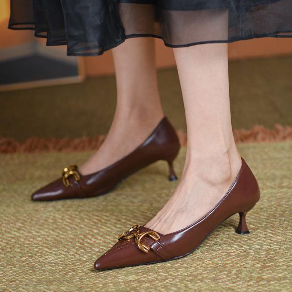 Business Office Ladies Casual Fashion Pointed Toe Non Slip High Heels Shallow