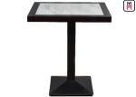 4 Seats Restaurant Dining Table Luxury Marble Inset Wood 4ft*2ft Casting Iron