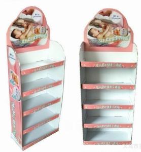 Quality Pink And White Floor Cardboard Display Box For Grocery Store wholesale