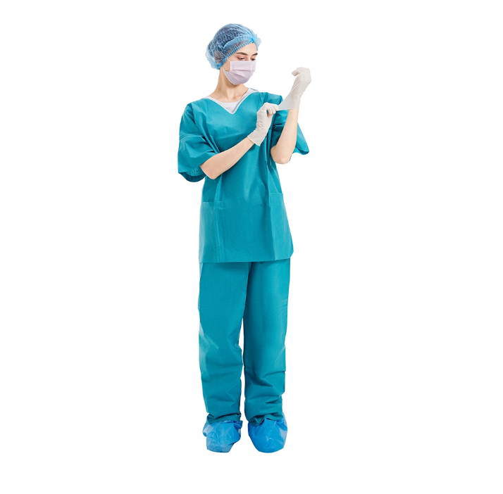 Non Woven Disposable Scrub Suits , SMS Medical Scrub Sets