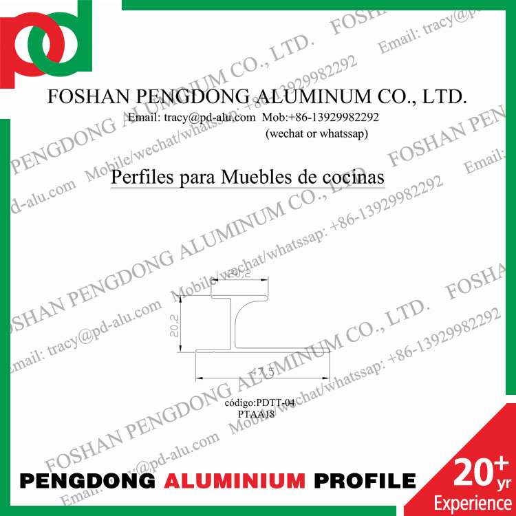 T Shape Aluminium Kitchen Profiles 18MM Panels
