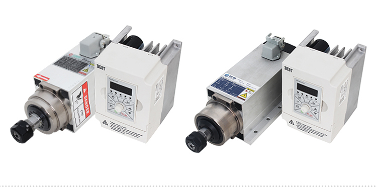 400HZ Frequency GDZ80*73-1.5 24000rpm Square Air Cooled Spindle Motor with Flange Design