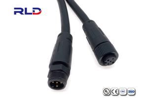 Quality Dustproof M12 Waterproof Connector Black Male Female 4 Pins PVC Rubber Material wholesale
