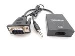PVC Jacket Aluminum 0.2M Vga To Hdmi Converter Adapter