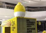 Outdoor Plaza Advertising Cartoon Character Statues Fiberglass Lemon Shape
