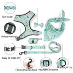 Personalized Pet Harness Set Yellow Color Bowknot Decoration