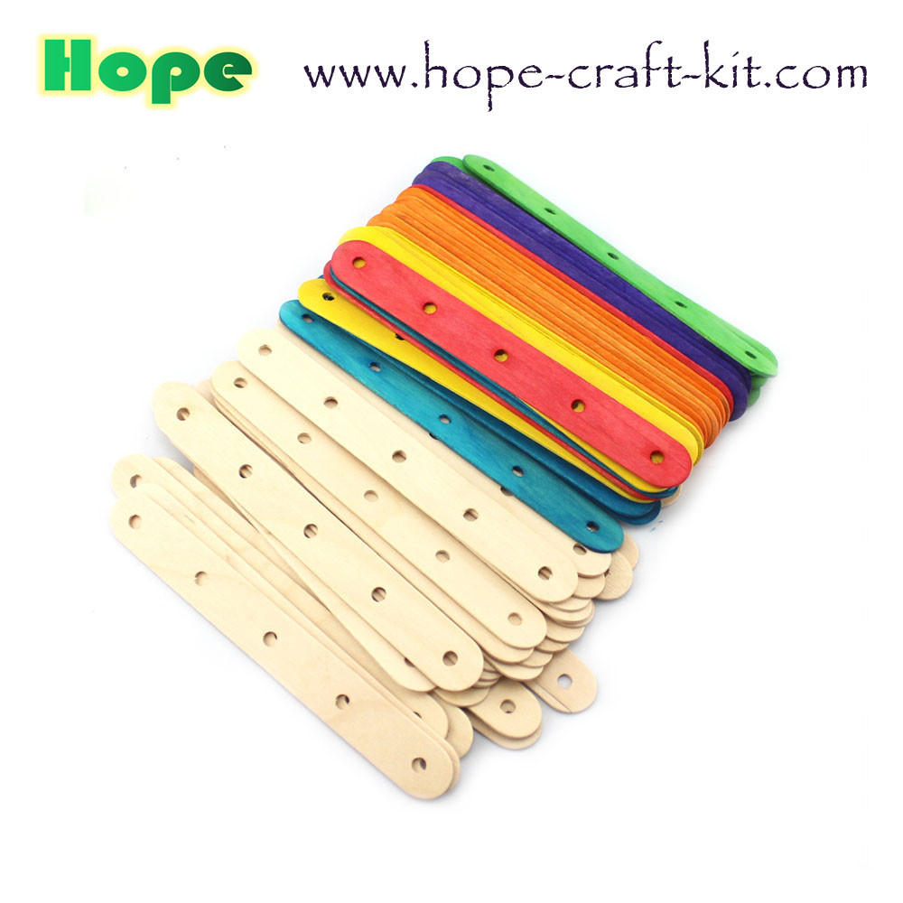Serrated / jagged natural color, multi-colored wooden craft sticks with teeth for hobbies and children DIY hand-craft