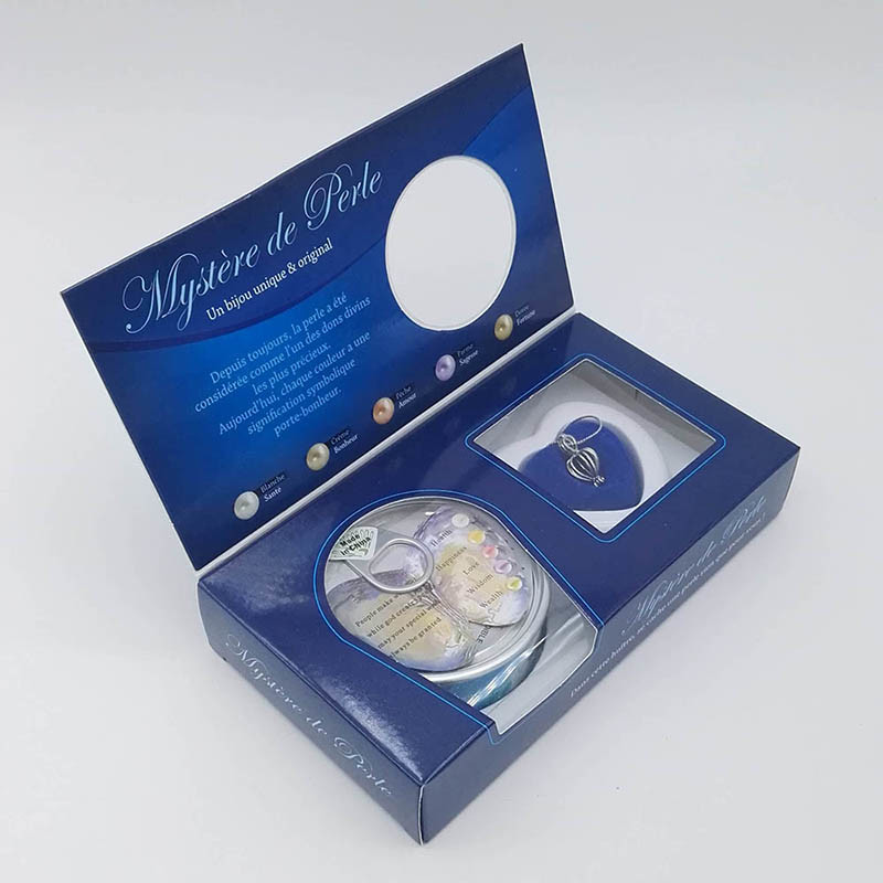 Custom Color Box Natural Love Pearl Necklace Gift Box With Fashion Cage Pendant sending to Wife,Girl Friend,Mother ect