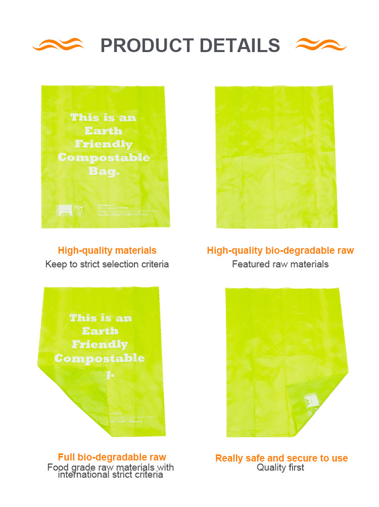 Eco Friendly Plastic Packaging Bag 0.054mm Biodegradable Shopping Bag