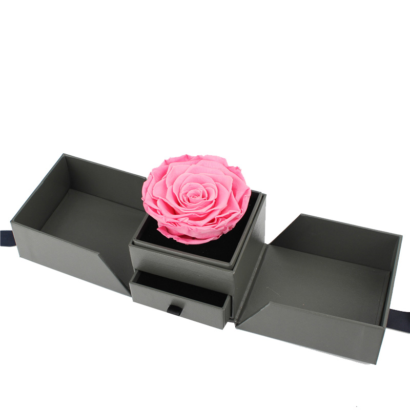 Decoration Valentines Flowers In A Box , Two Side Open Custom Rose Box