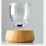 hotsale magnetic levitation transparent glass cup drink display stand