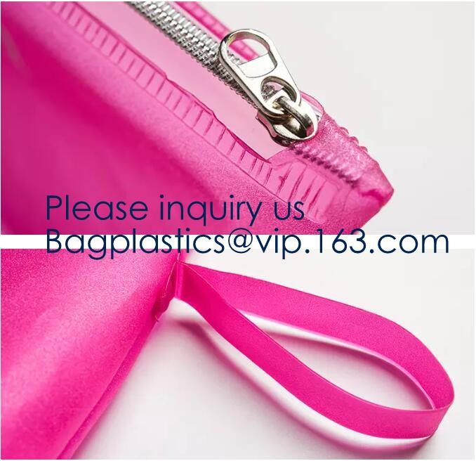 Fashion Travelling Heat-Sealed Clear EVA Cosmetic Bag With Yellow Snap Button And Rubber Handle Pouch By L'Oreal, Sedex