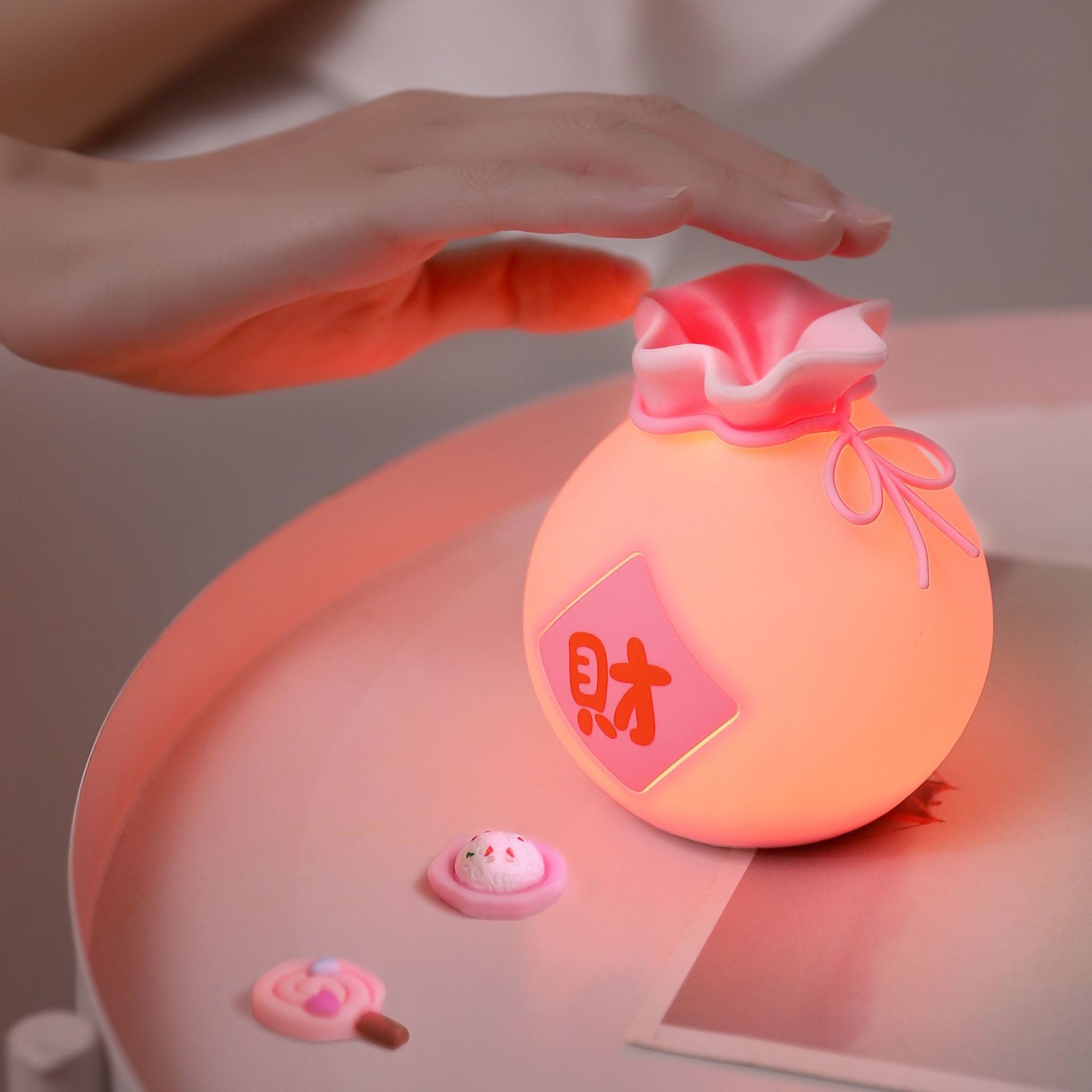 Non-Toxic Kawaii Squishy LED Tap Light for School Office Stationery