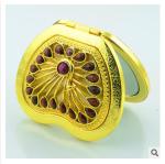 New creative promotion gift customed diamond logo copper apple luxury pocket