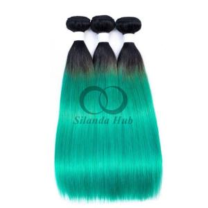 Quality #T1B/Green Straight Remy Human Hair Bundles Sew In Weave Bundles Brazilian Bundle Deals wholesale
