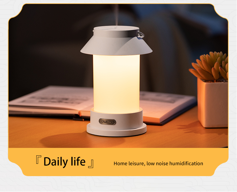 400ml USB Wireless Creative Design Portable Camping Lantern Shape Diffuser Hanging Type Outdoor Cool Mist Humidifier