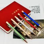 New Arrival Rhombus Diamond Cutting Surface Colorful Metal Ball Pen For School