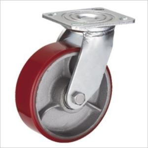 Quality heavy duty cast iron PU caster wheels 4 inch wholesale